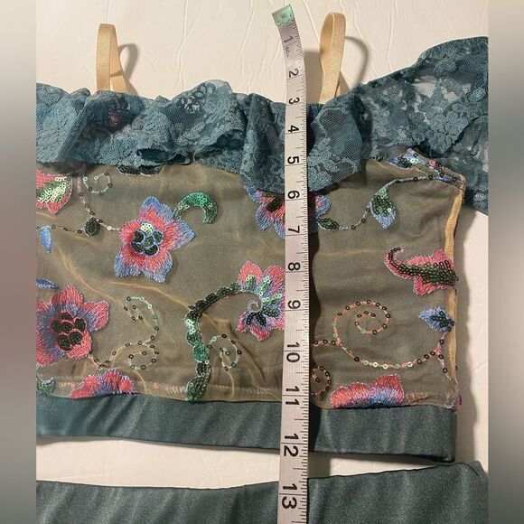 WEISSMAN Dance Costume 2 piece Sage green When We Were Young 11027 LC-large chil - Picture 8 of 14